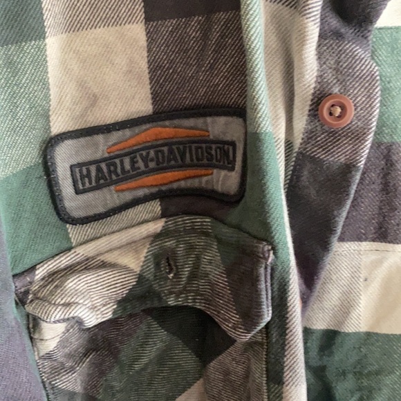 Harley Davidson plaid shop style shirt, heavy shirt. - Picture 3 of 4